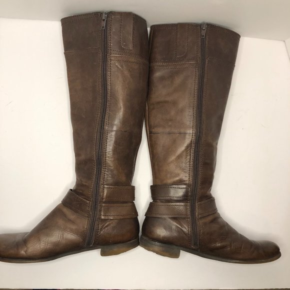 Nine West "Vashiza" Leather Riding Knee Tall MOTO Boot Quiet Luxury Country - Picture 9 of 16
